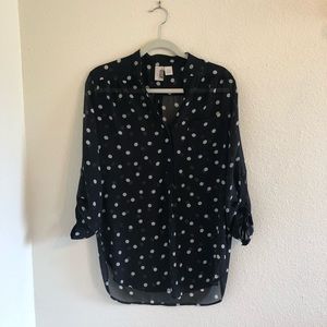 Black and White Polka Dot Blouse
